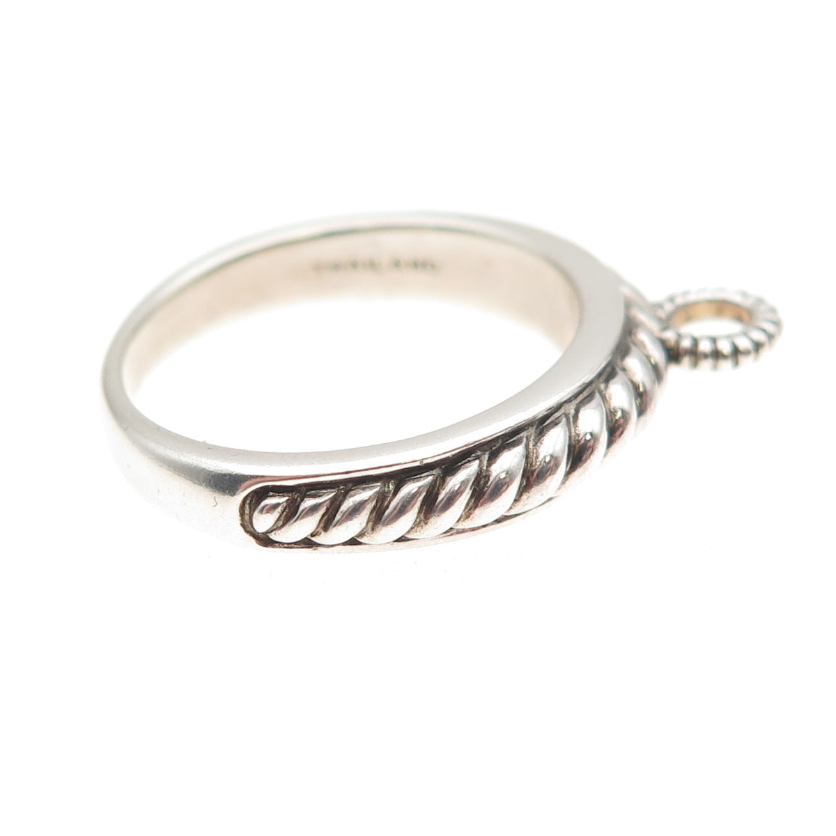 ER Elyse Ryan 925 Sterling Silver Vintage Charm Holder Oxidized Band Ring Size 7