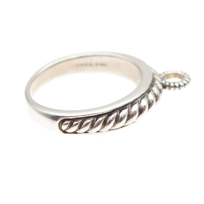 ER Elyse Ryan 925 Sterling Silver Vintage Charm Holder Oxidized Band Ring Size 7
