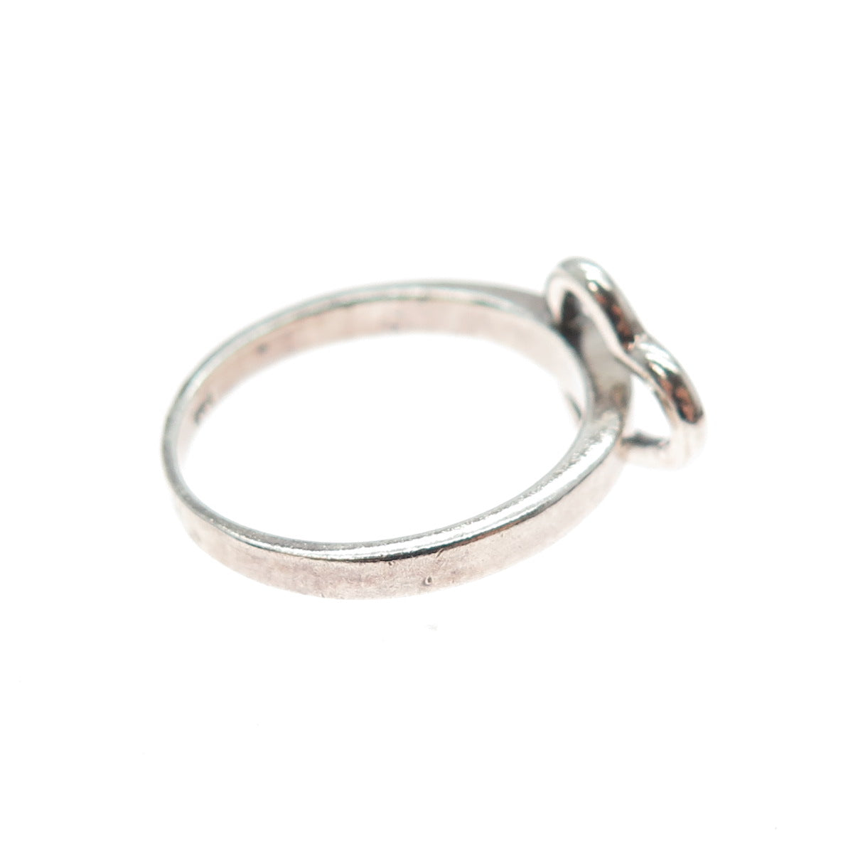 CHAPAL ZENRAY Sterling Silver Vintage Modernist Interlocked Heart Ring Size 8