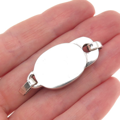 925 Sterling Silver 2-Tone Vintage Mexico Bracelet / Necklace Box Lock Clasp