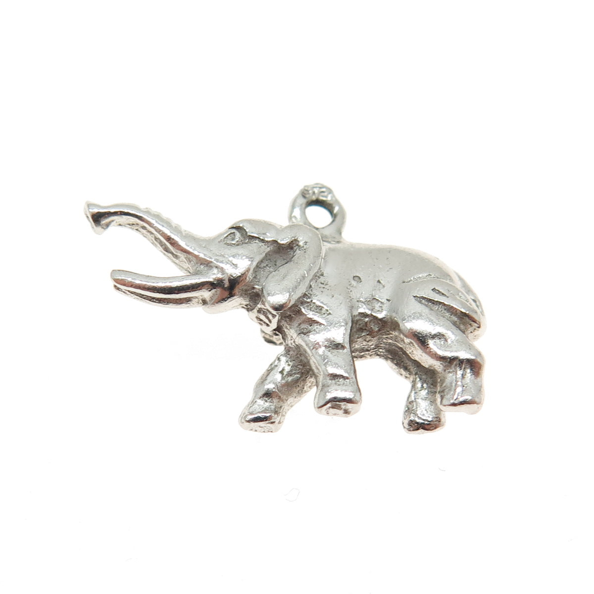 925 Sterling Silver Vintage Elephant Minimalist Charm Pendant