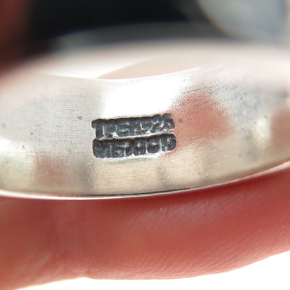 925 Sterling Silver Vintage Mexico Zodiac Calendar Oxidized Band Ring Size 11.75