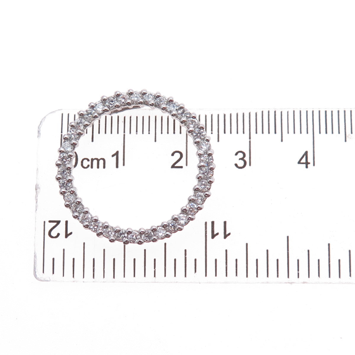 CHARLES WINSTON 925 Sterling Silver Round-Cut C Z Circle of Life Slide Pendant