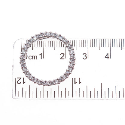 CHARLES WINSTON 925 Sterling Silver Round-Cut C Z Circle of Life Slide Pendant