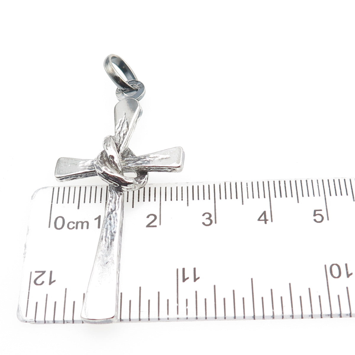 UNOAERRE 925 Sterling Silver Vintage Italy Modernist Cross Oxidized Pendant
