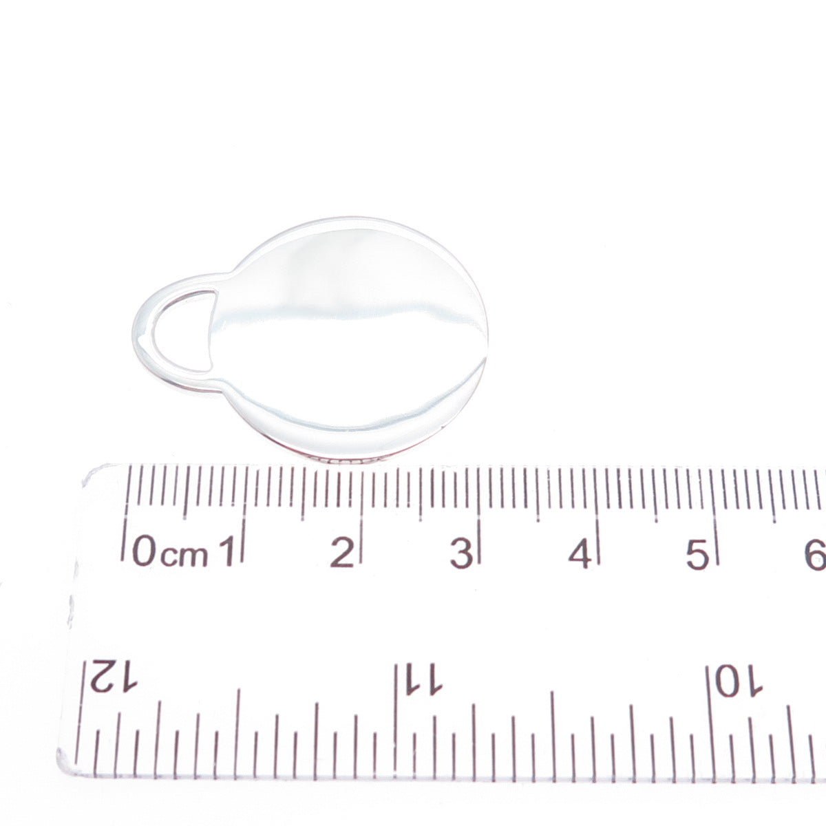 TIFFANY & CO. 925 Sterling Silver Vintage 2001 Round Tag Charm Pendant