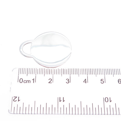 TIFFANY & CO. 925 Sterling Silver Vintage 2001 Round Tag Charm Pendant