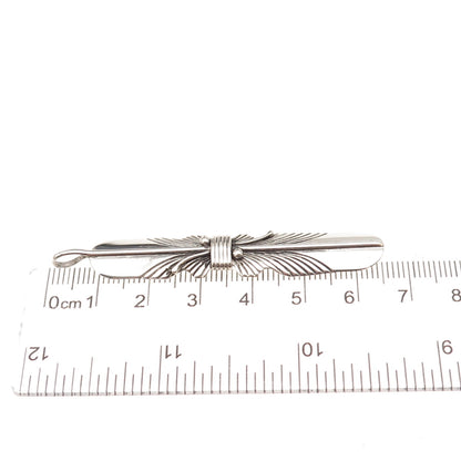 Old Pawn 925 Sterling Silver Vintage Southwestern Feather Tribal Charm Pendant