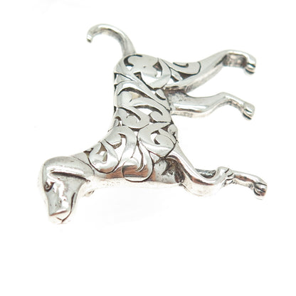 925 Sterling Silver Vintage Ornate Pointer Dog Pin Brooch