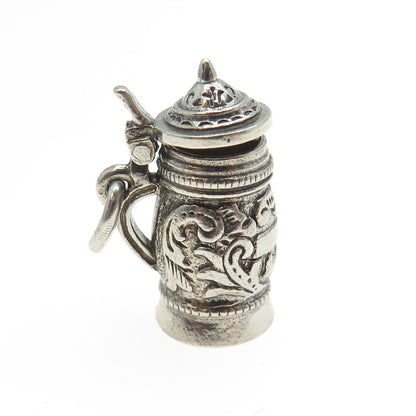 900 Silver European Vintage Beer Stein Locket Pendant