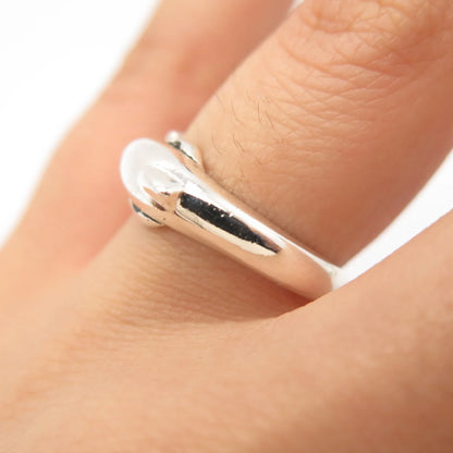 925 Sterling Silver Vintage BOMA Friendly Dolphin Ring Size 5 3/4