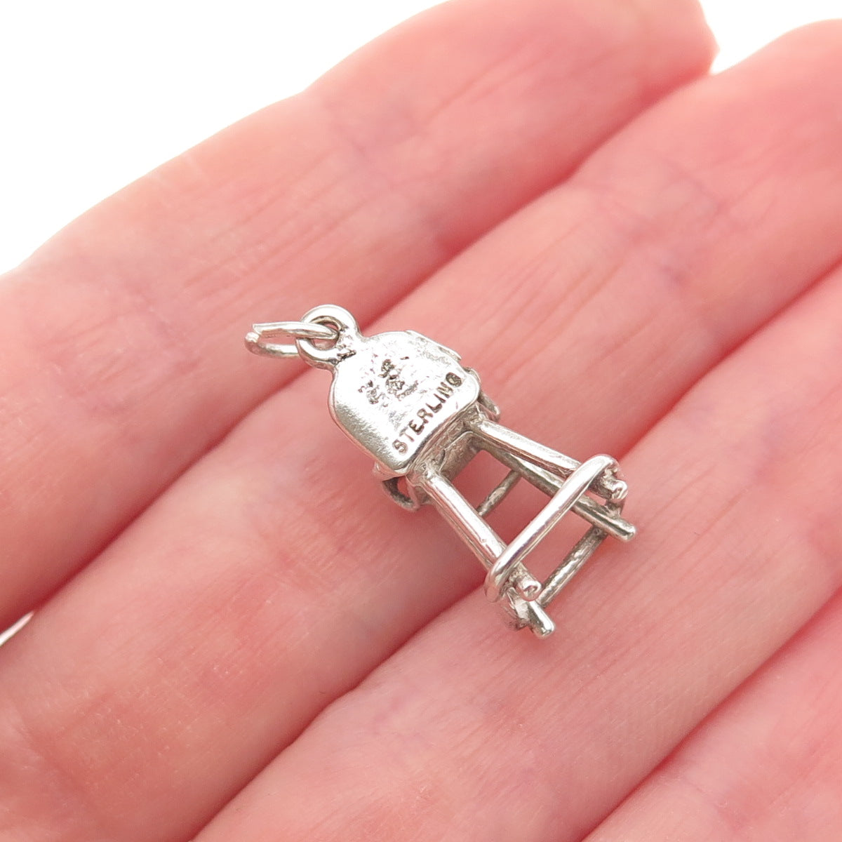 SUNWEST 925 Sterling Silver Vintage Babies High Chair Mini 3D Charm Pendant