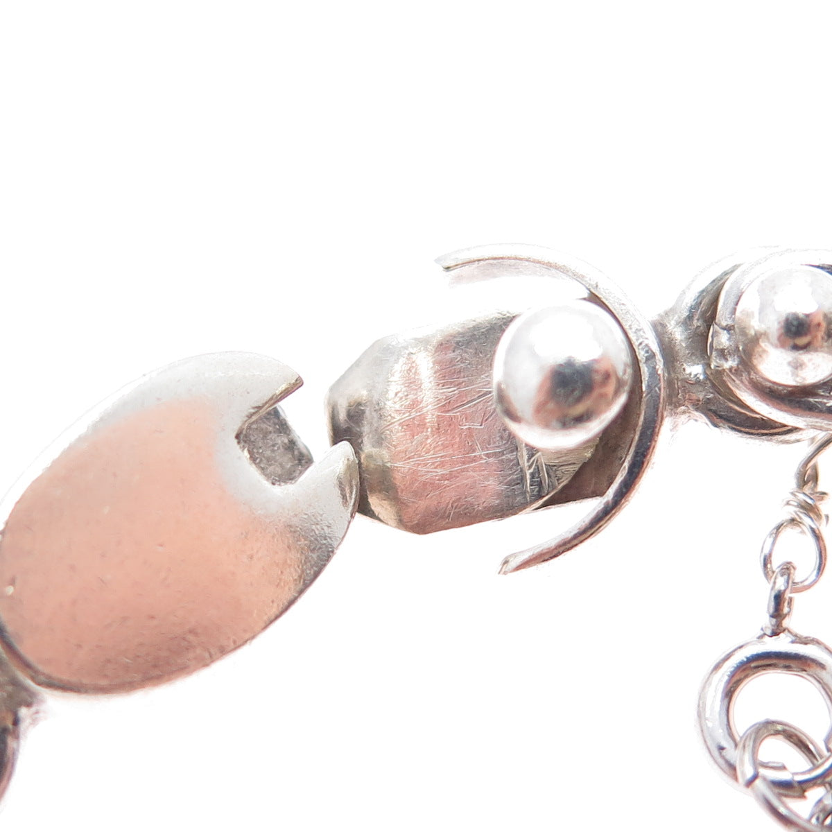 925 Sterling Vintage Mexico Byzantine Beaded Heavy 72.3g Oxidized Bracelet 7.75"