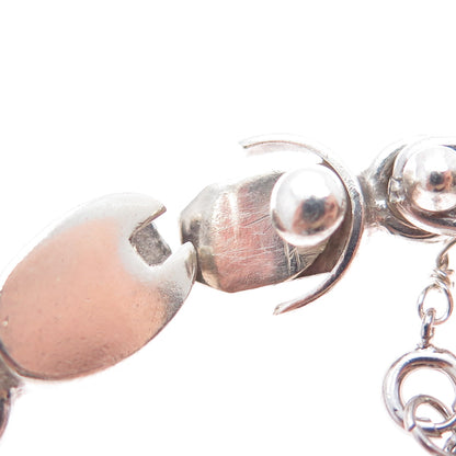 925 Sterling Vintage Mexico Byzantine Beaded Heavy 72.3g Oxidized Bracelet 7.75"