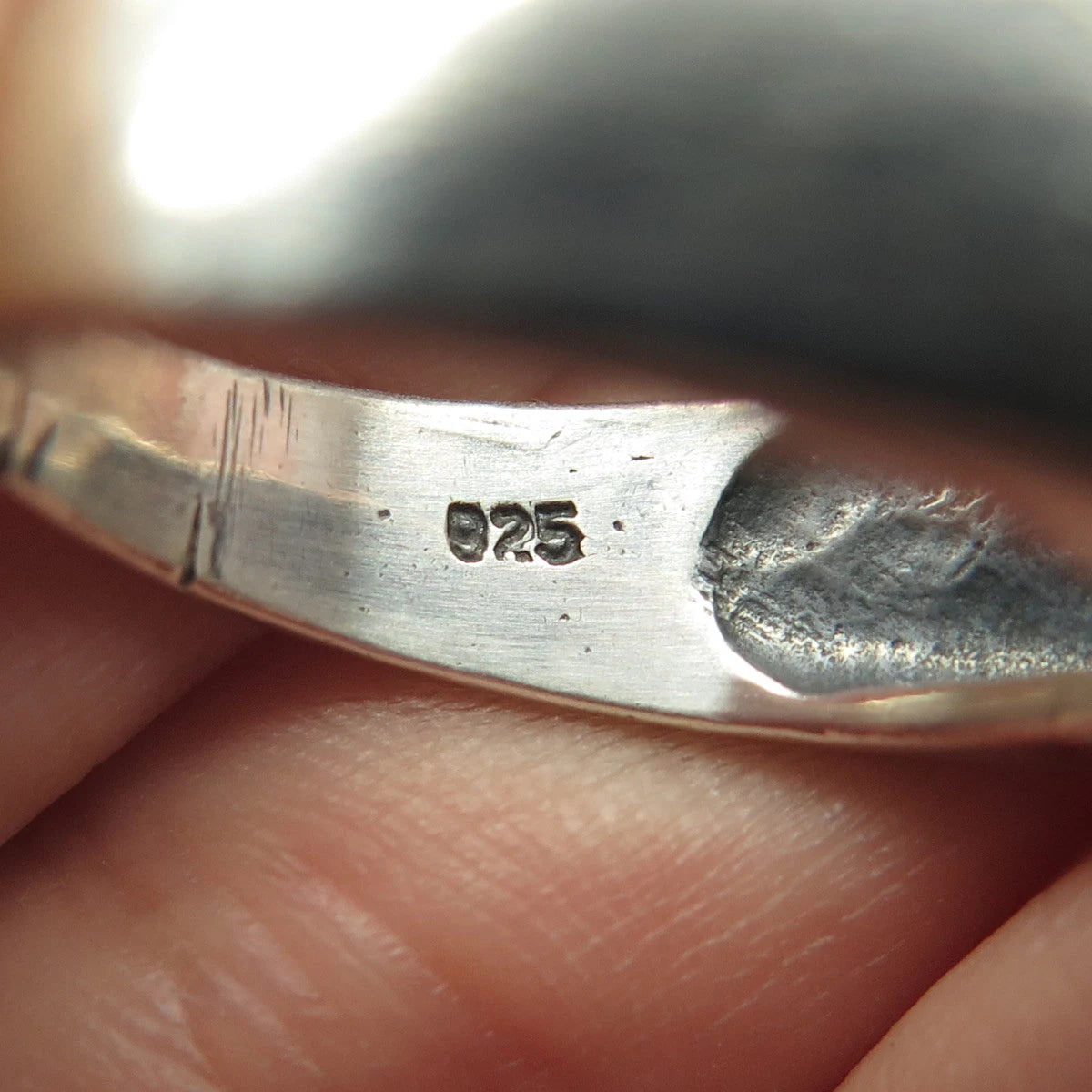 925 Sterling Silver Vintage Animal Print Bar Ring Size 8.25