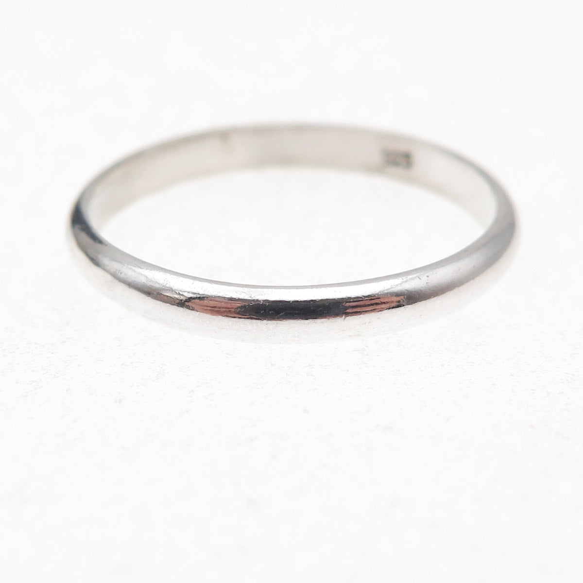 925 Sterling Silver Vintage Classic Stackable Wedding Band Ring Size 12.25