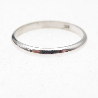 925 Sterling Silver Vintage Classic Stackable Wedding Band Ring Size 12.25