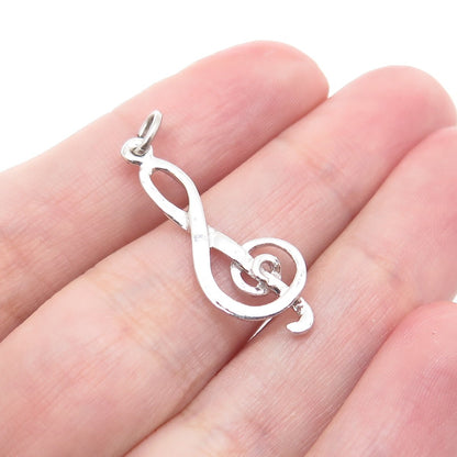 GRIFFITH & SONS CO. 925 Sterling Silver Vintage Treble Clef Charm Pendant