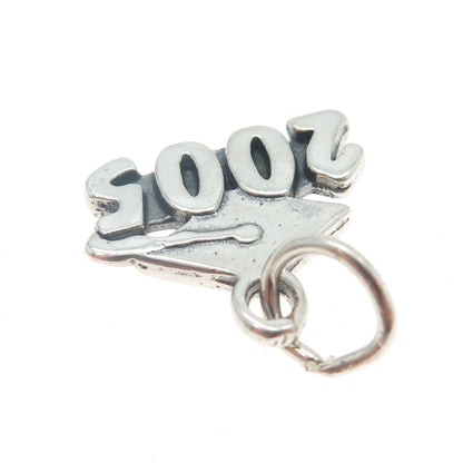 SUNDANCER 925 Sterling Silver 2005 Graduation Minimalist Charm Pendant