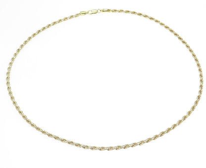 P. LUX 925 Sterling Silver Gold Plated Italy Twisted Rope Chain Necklace 22"