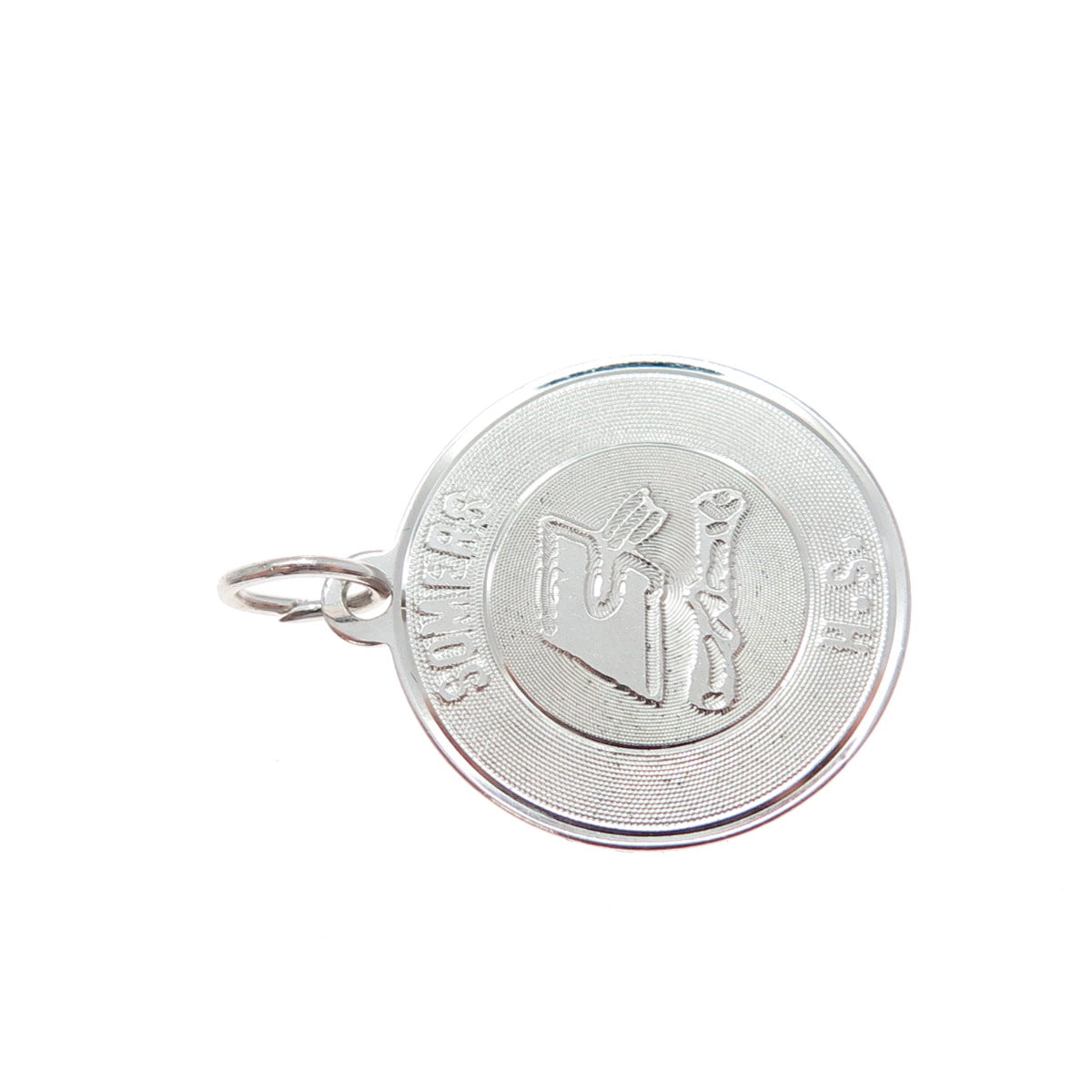 925 Sterling Silver Vintage Somers High School Round Tag Charm Pendant