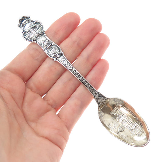 WALLACE Sterling Silver Antique Art Deco Chicago States & Cities Coffee Spoon