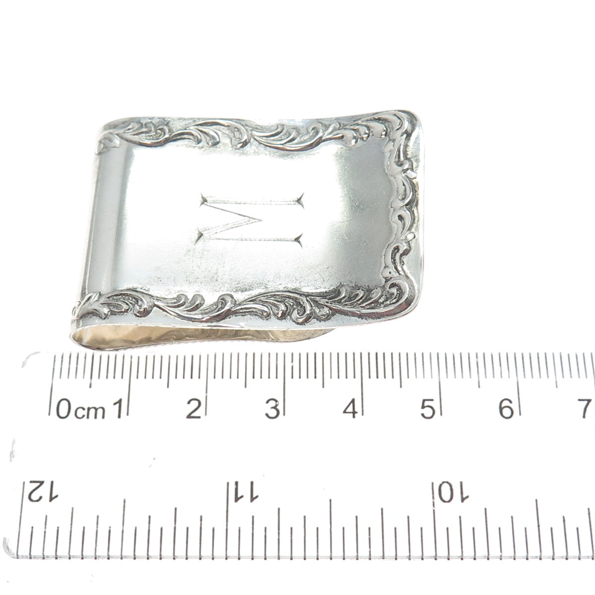 S. KIRK & SON Sterling Silver Antique Engraved Monogram Napkin Clip Holder #27