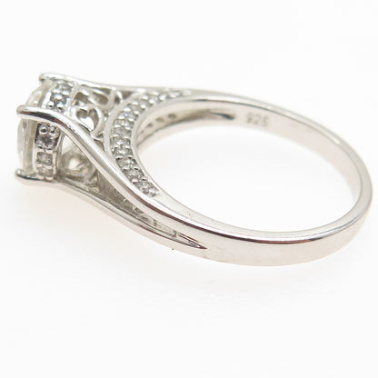 BGE BRADFORD 925 Sterling Silver Round-Cut C Z Engagement Ring Size 8