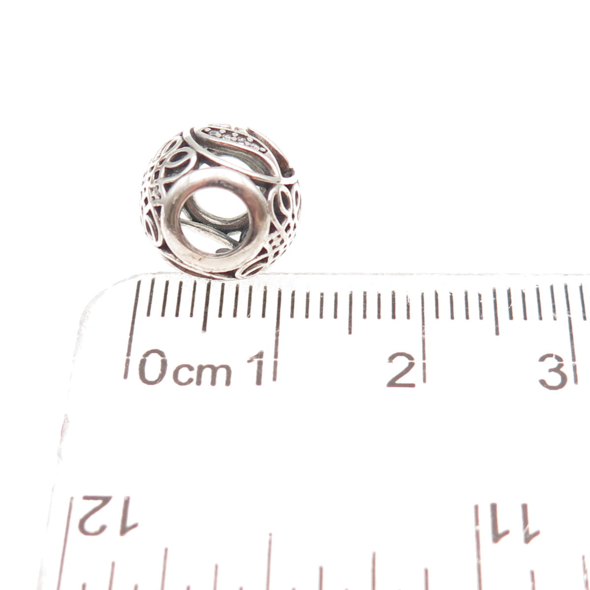 Pandora 925 Sterling Silver C Z Letter Y Initial Slide Bead Charm