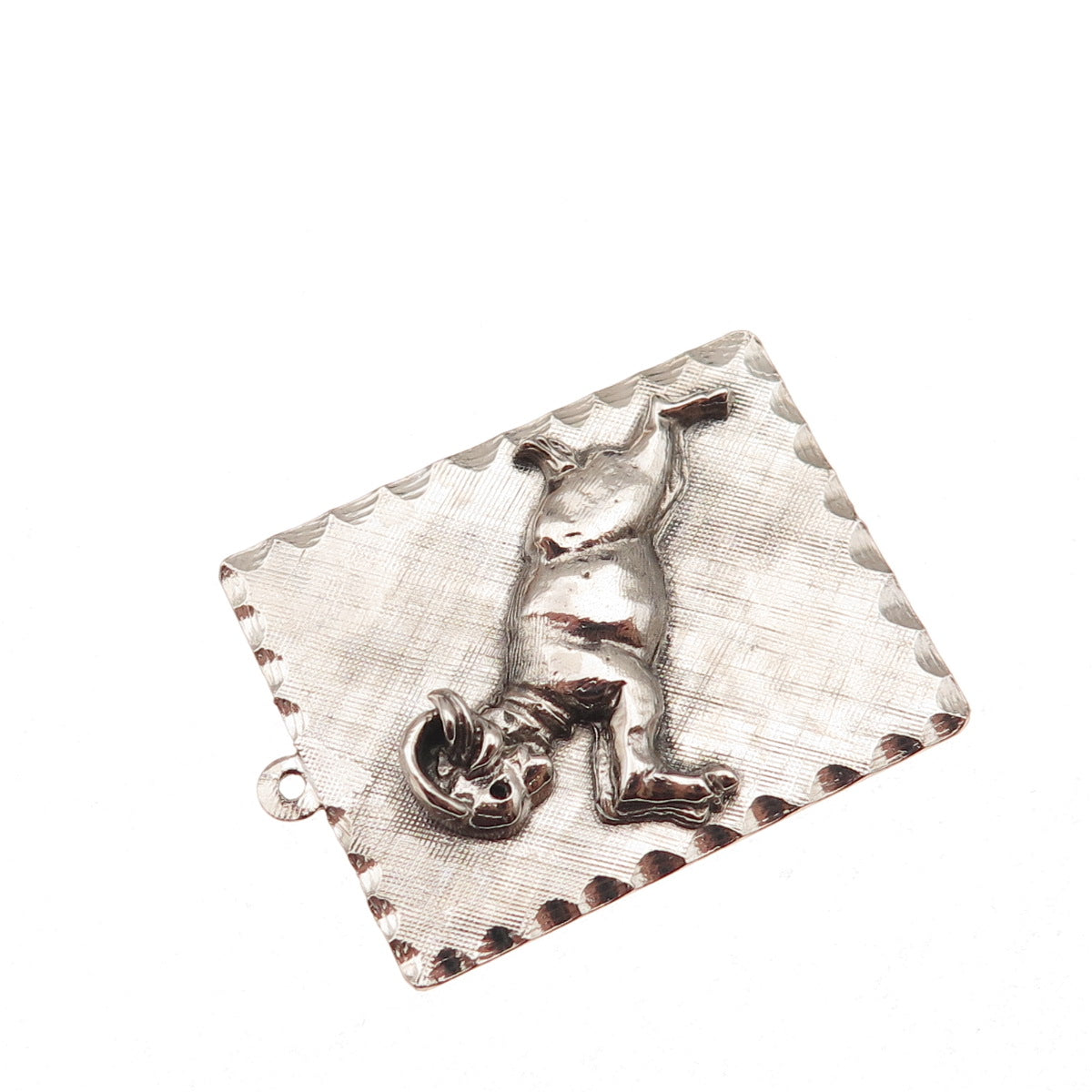 925 Sterling Silver Vintage Aries Zodiac Sign Oxidized Charm Pendant