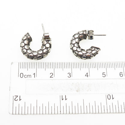 JOHN HARDY 925 Sterling Silver Vintage Dotted Hoop Earrings