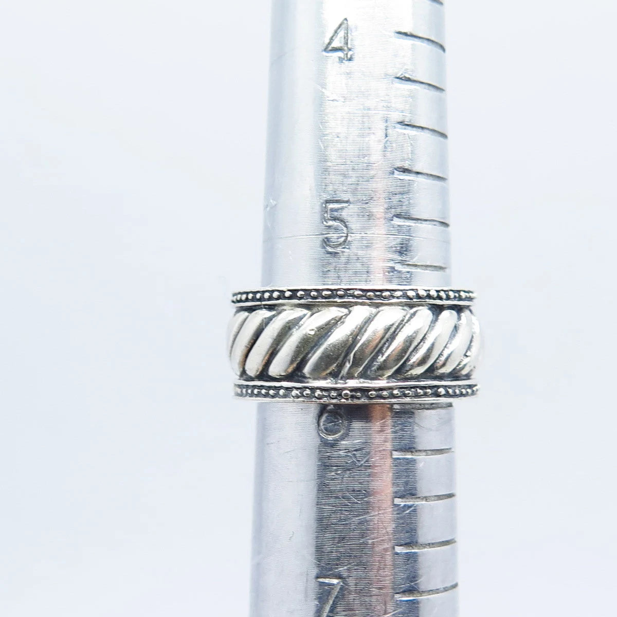 925 Sterling Silver Vintage Braided Band Ring Size 6
