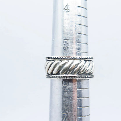 925 Sterling Silver Vintage Braided Band Ring Size 6
