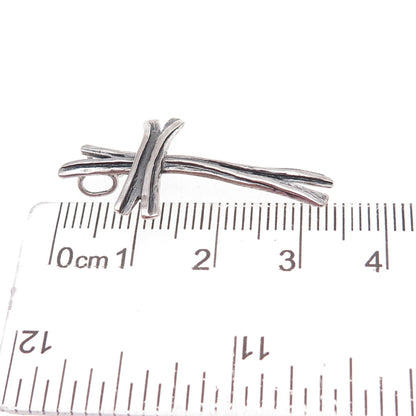 Or Paz PZ 925 Sterling Silver Vintage Israel Cross Oxidized Slide Charm Pendant
