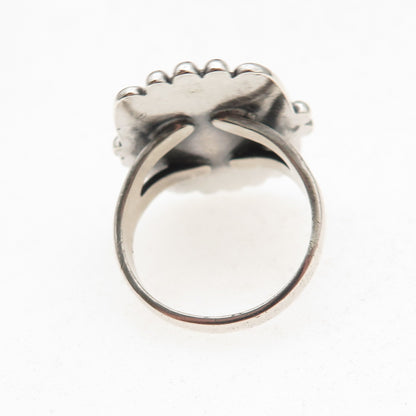 Old Pawn 925 Sterling Silver Vintage Southwestern Turquoise Tribal Ring Size 6
