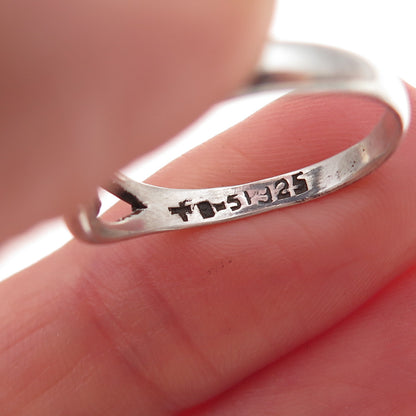 925 Sterling Silver Vintage Mexico Modernist Man Oxidized Ring Size 7.5