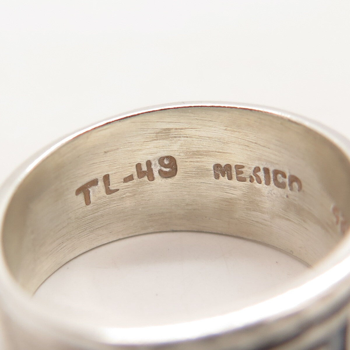925 Sterling Silver Vintage Mexico Greek Maze Band Ring Size 7.5