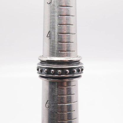 925 Sterling Silver Vintage Beaded Rotating Band Ring Size 5.25