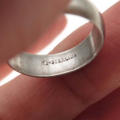 Uncas 925 Sterling Silver Vintage Classic Wedding Band Ring Size 6.75