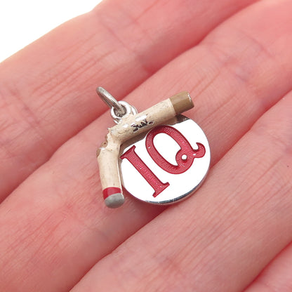 Griffith & Sons Sterling Silver Vintage Enamel I Quit Smoking Mini Charm Pendant