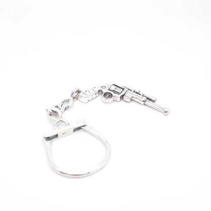 925 Sterling Silver Vintage Revolver Cuban Chain Key Ring