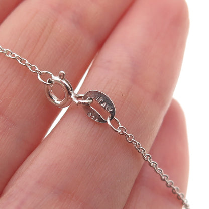 925 Sterling Silver Round-Cut C Z Graduated Drop Cable Chain Necklace 18"