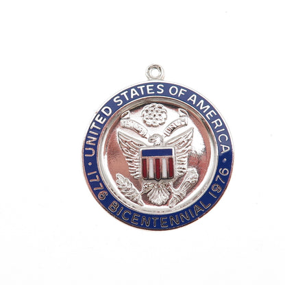 Griffith & Sons 925 Sterling Silver Vintage Enamel US Bicentennial Charm Pendant