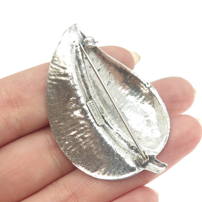 FLETCHER 925 Sterling Silver Vintage Leaf Pin Brooch