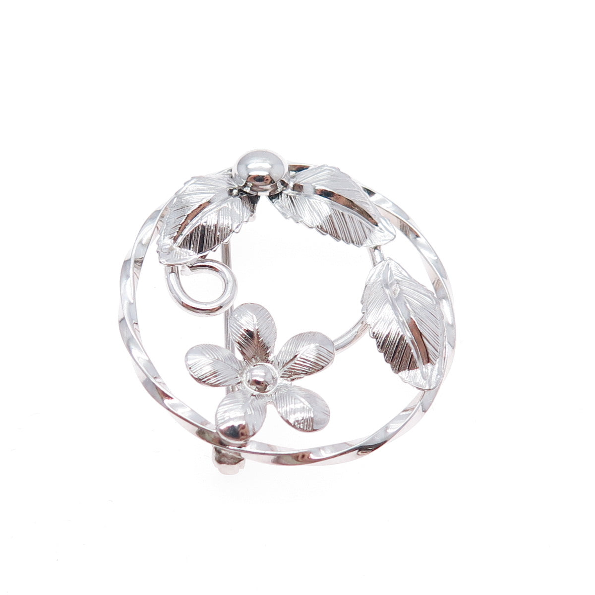 CELART 925 Sterling Silver Antique Art Deco Flower Pin Brooch