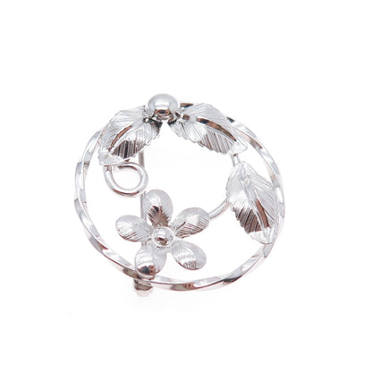 CELART 925 Sterling Silver Antique Art Deco Flower Pin Brooch