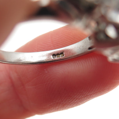 Chuck Clemency 925 Sterling Vintage Real Green Amethyst White Topaz Ring Size 7