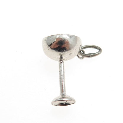 GRIFFITH & SONS 925 Sterling Silver Antique Art Deco Wine Goblet Charm Pendant