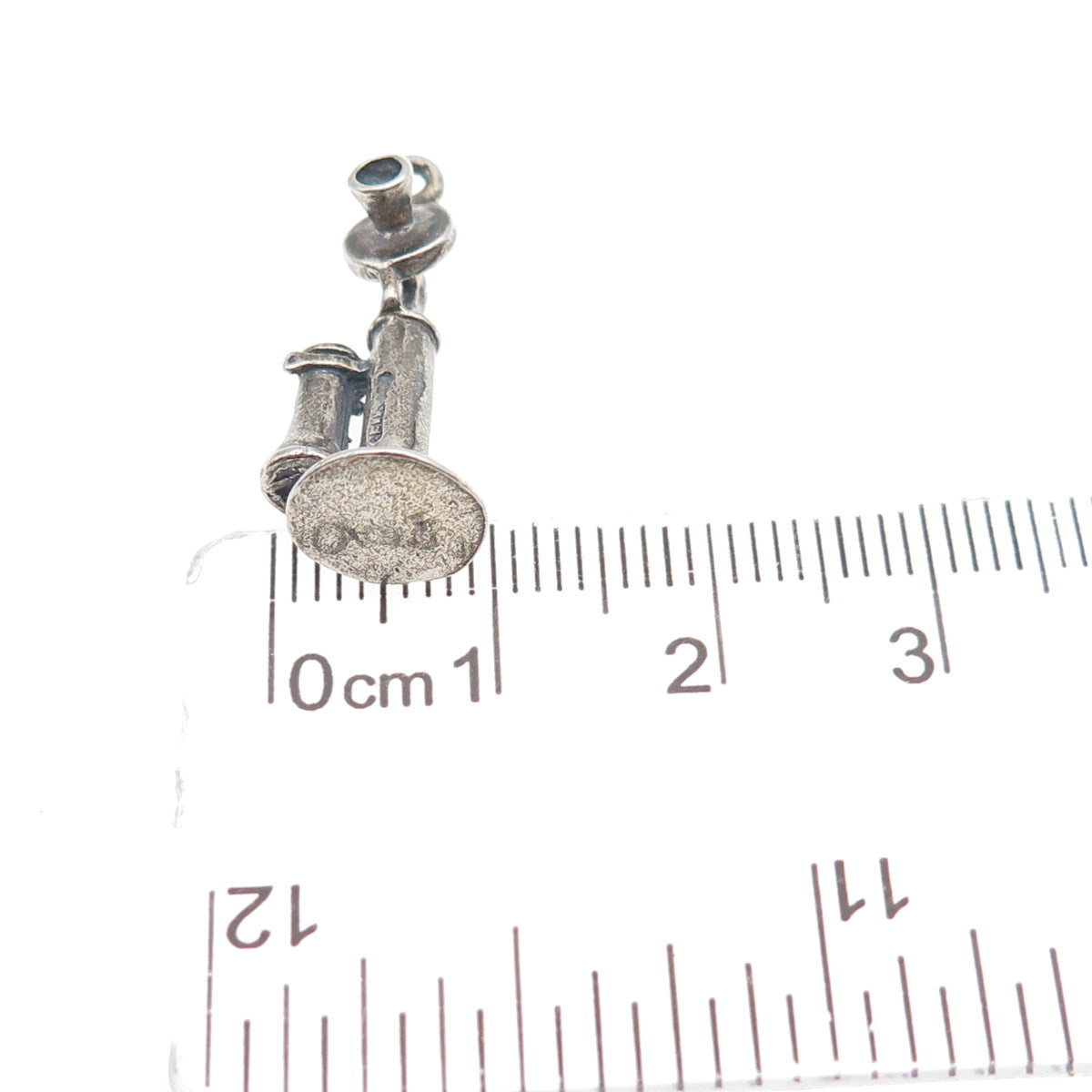 Maisels Indian Post 925 Sterling Vintage Retro Candlestick Phone Mini 3D Pendant