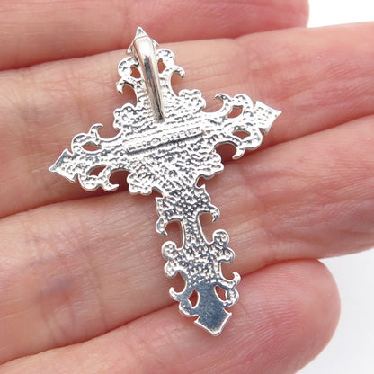 COLEMAN CO. 12K Yellow & Rose Gold 925 Sterling Silver Vintage Cross Pendant